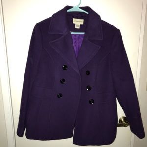 Purple St. John’s Bay Pea Coat - Size M